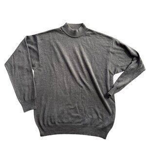 2/$18 SALE! Vtg Perry Ellis High Neck Sweater Mens L Merino Wool 90s Old Money